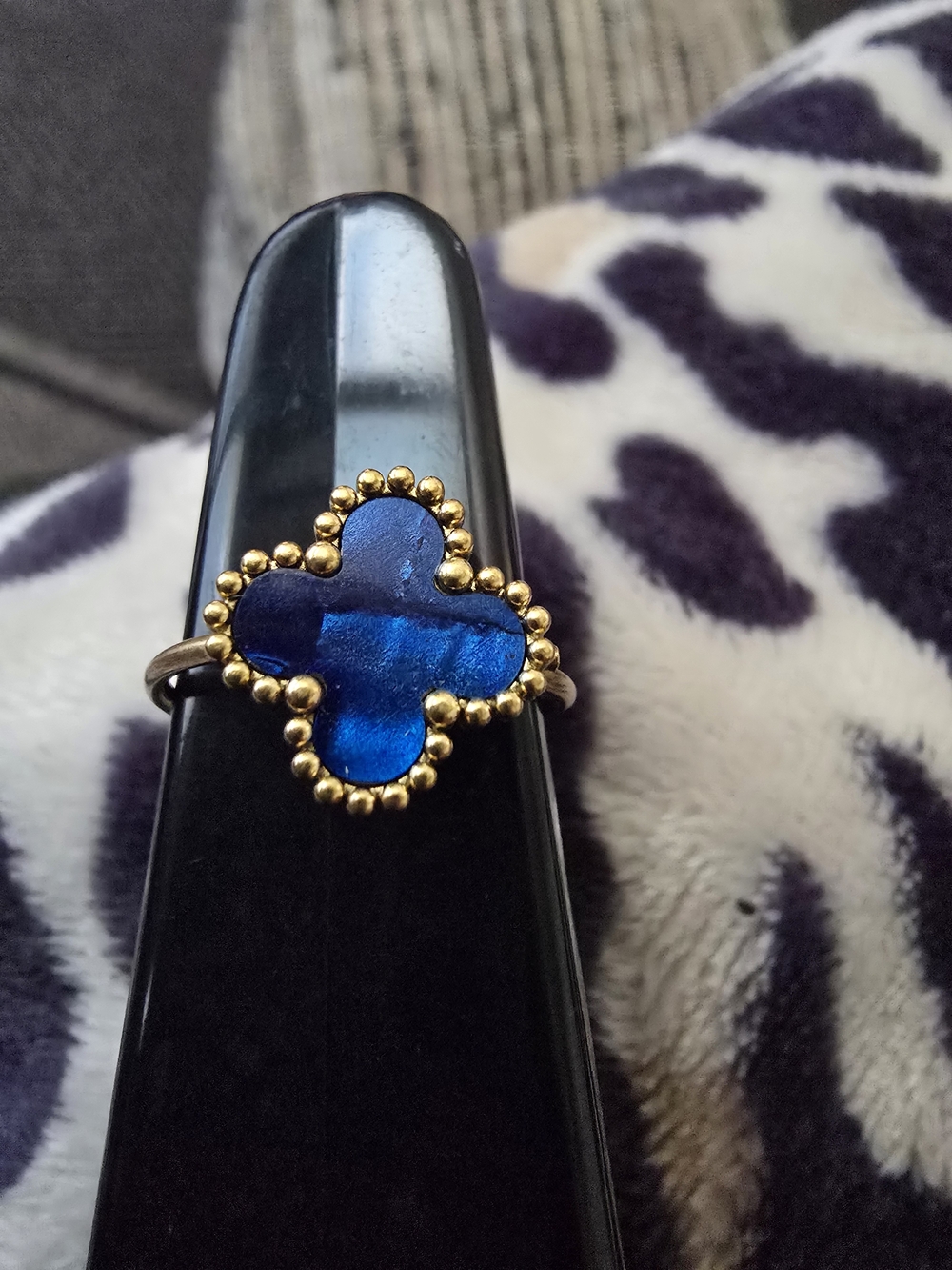 Blue Clover Statement Ring - Unbranded